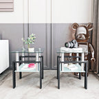 Modern Glass Coffee Table Set | Square Design