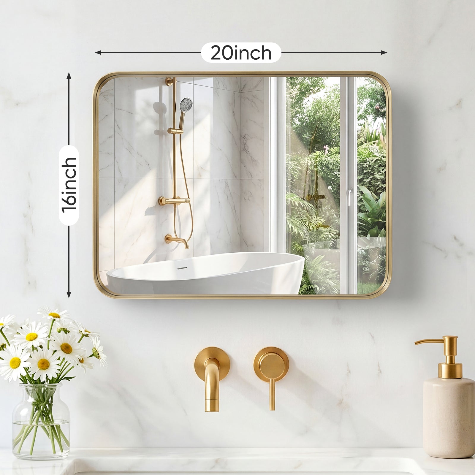 Wall Mirror With Rectangular Metal Frame