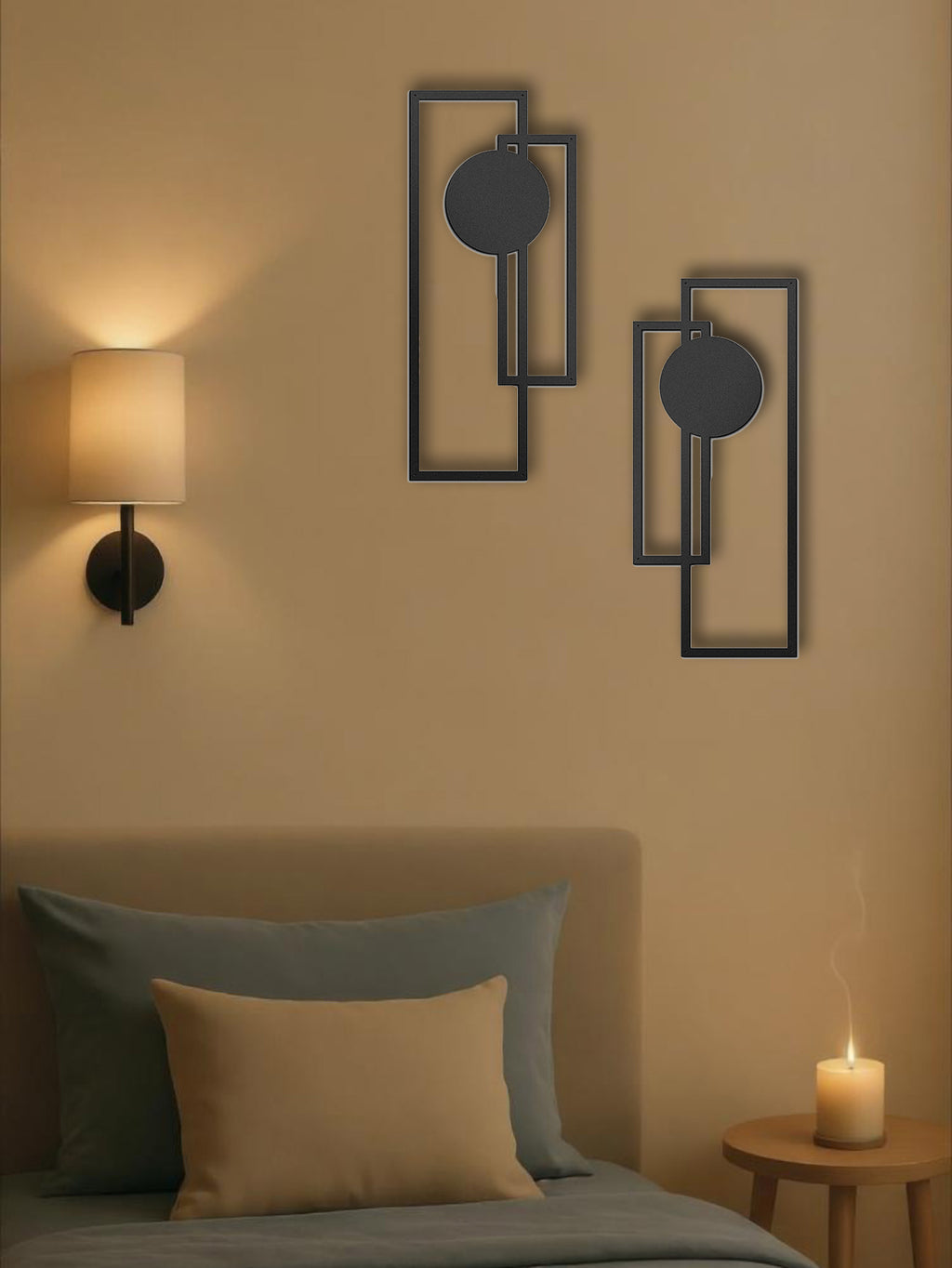 Abstract Geometric Metal Wall Decor, Set of 2