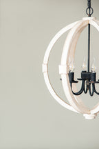 6-Light Wood Chandelier | Adjustable Chain Lighting