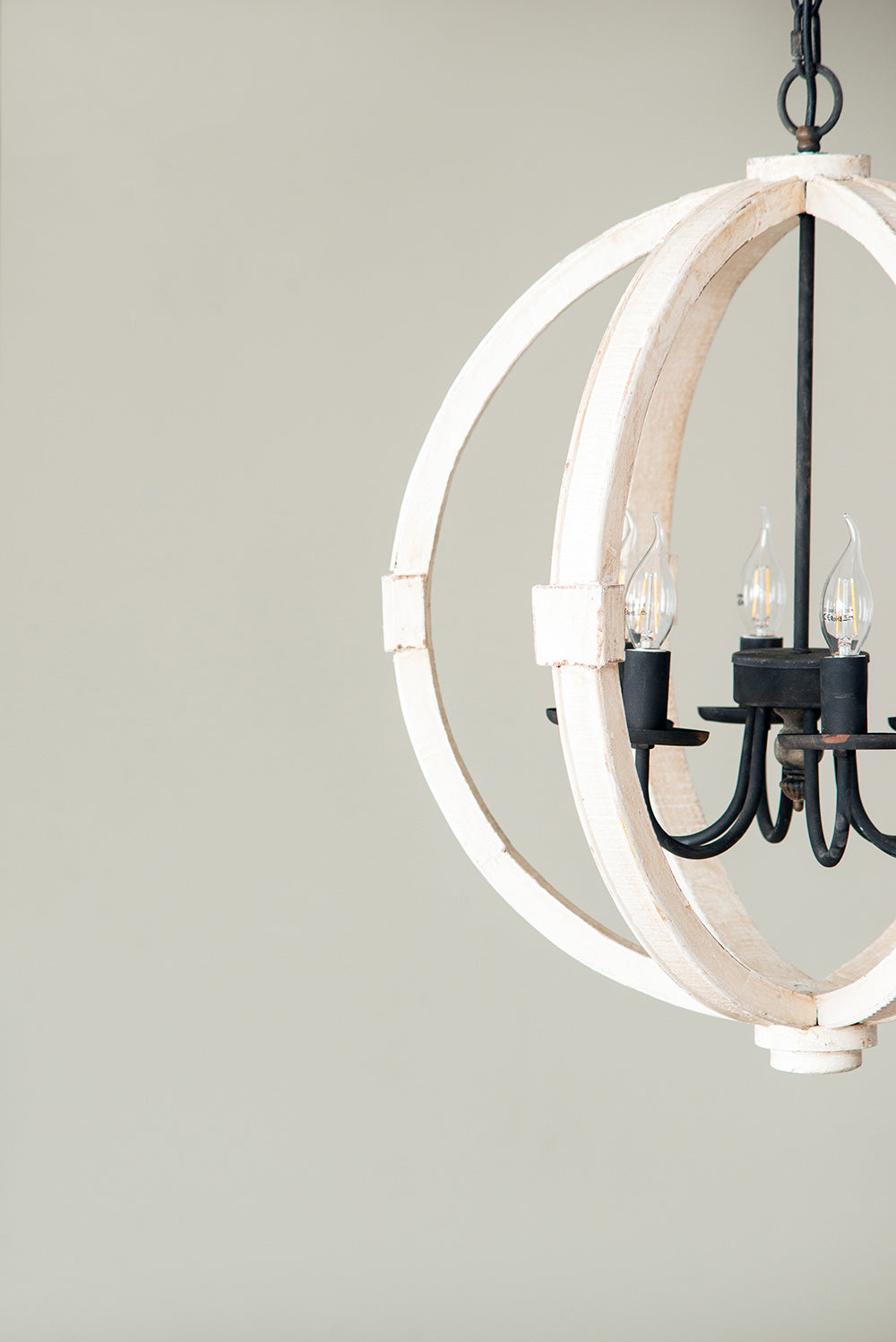 6-Light Wood Chandelier | Adjustable Chain Lighting