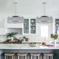 Modern Crystal Chandelier 19 Inches Aluminum Iron Round Ceiling Light