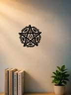 Pentagram Triple Moon Iron Wall Art Unique Metal Decor Sculpture Trend