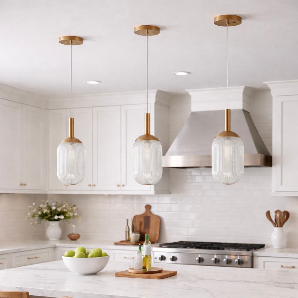 Modern Style Pendant Lamp - Bronze And Clear 110-120V Bedside Lamp Bed