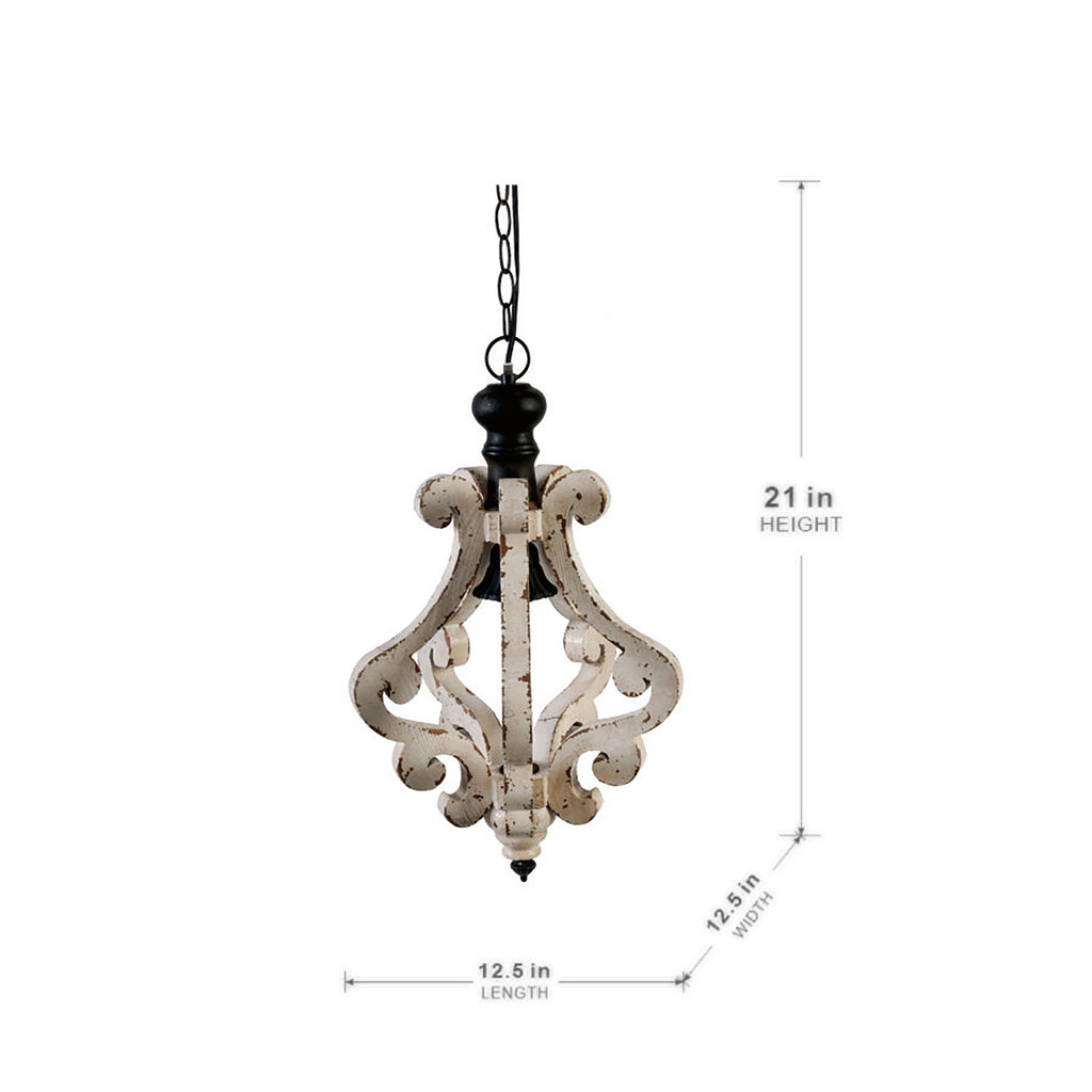 Farmhouse Chandelier, Distressed Wood and Metal Candle Style