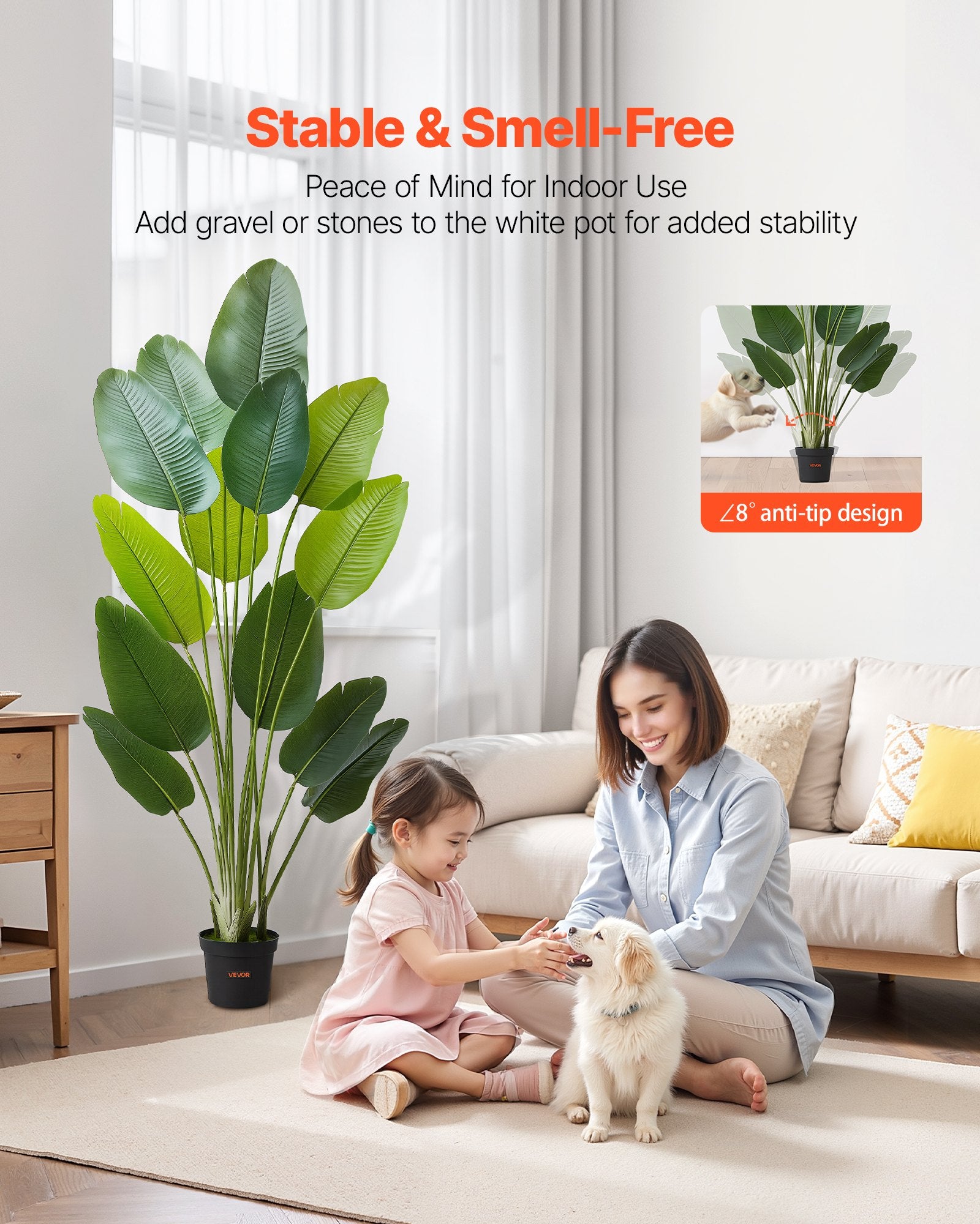 6ft Artificial Bird Of Paradise Tree Fake Plant With Pot Indoor Outdoo