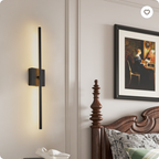 Minimalist LED Wall Sconce, Matte Black, 28 Inch, Set of 2