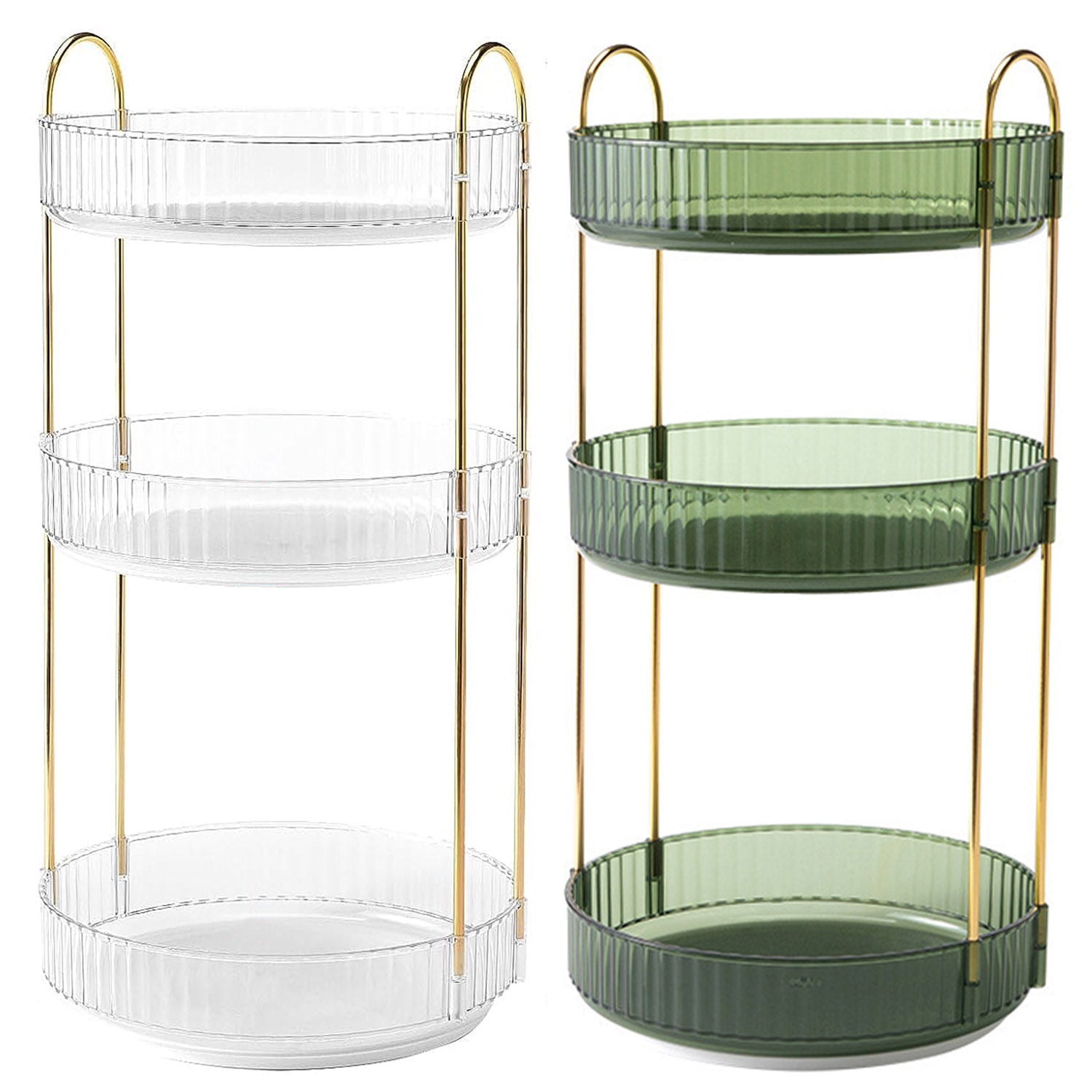 1 Set 3 Tier Rotating Makeup Organizer 360 Degree Spinning Perfume Cos