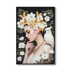Beauty Posters Beauty Lady Wall Art Gold And White Floral Canvas Artwo