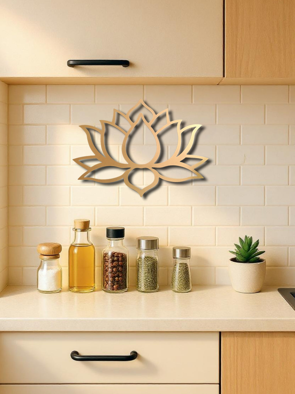 Large Modern Lotus Metal Wall Art - Gorgeous Living Room Decor To Char