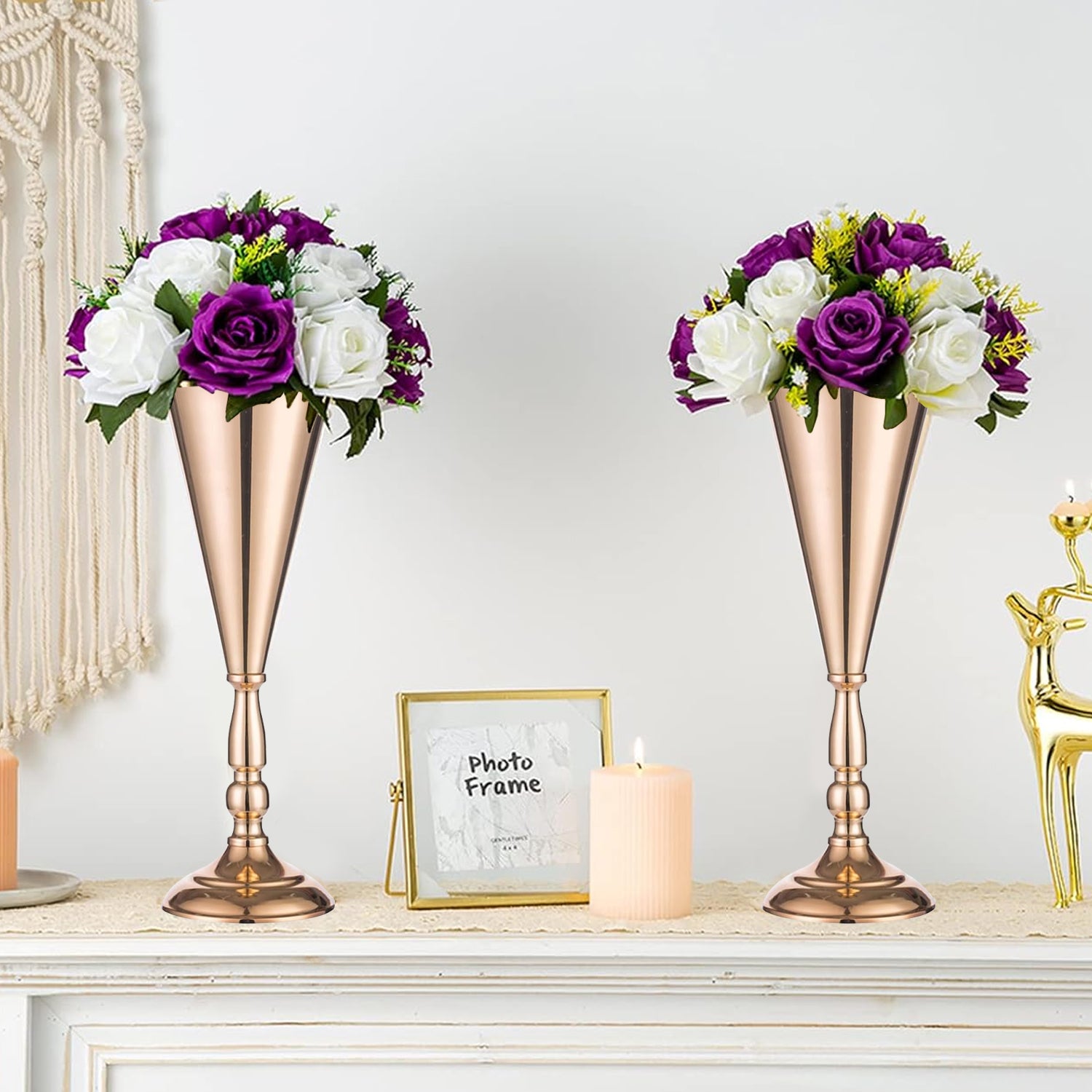 10 Pcs Golden Vase Flower Wedding Centerpieces