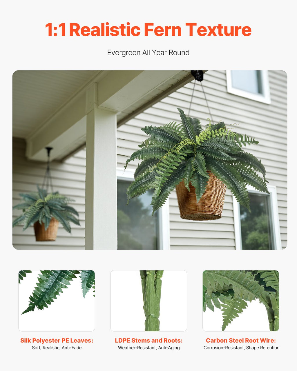 Artificial Ferns 2 Pcs
