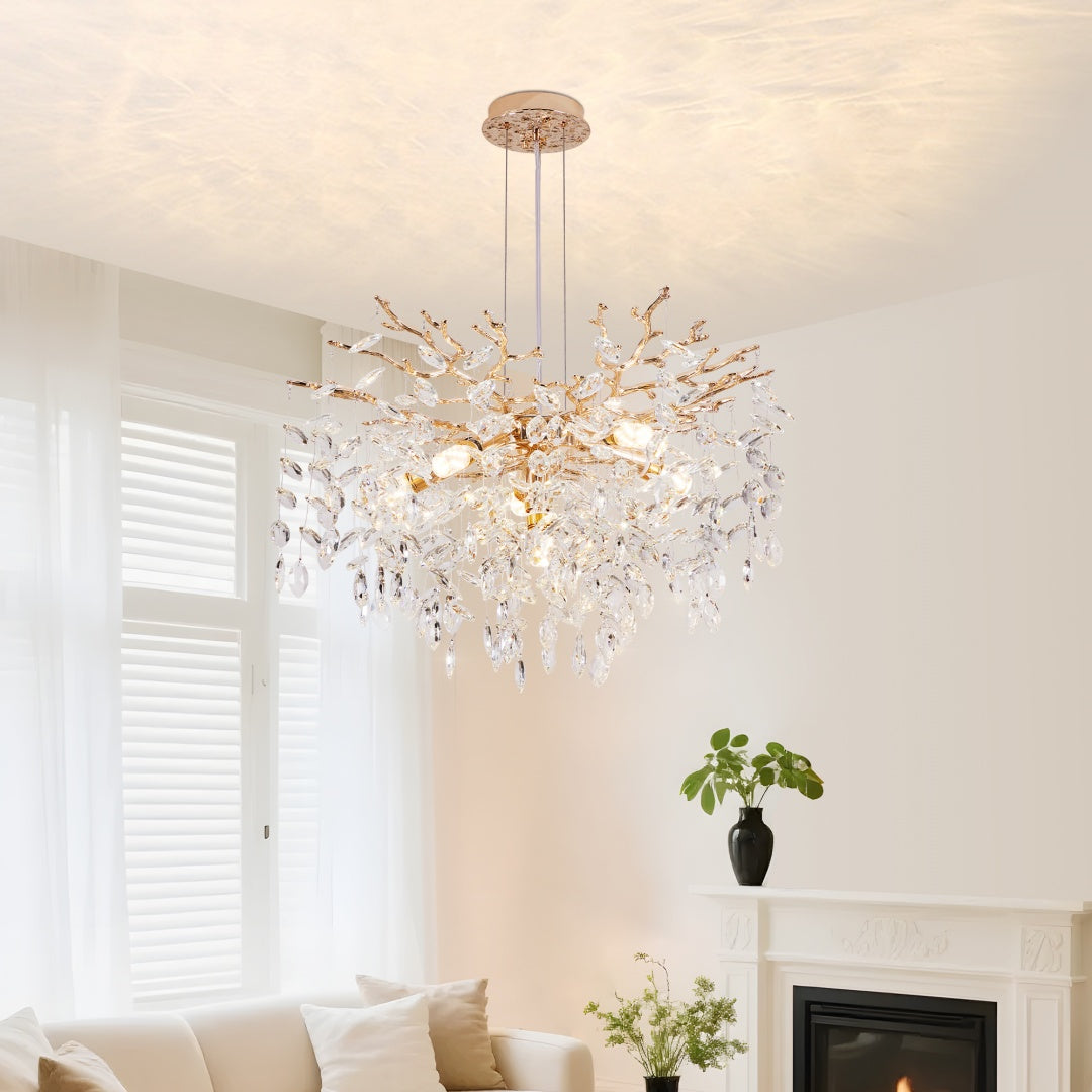 Modern Tree Branch Crystal Chandelier Luxury Gold Crystal Pendant Ligh