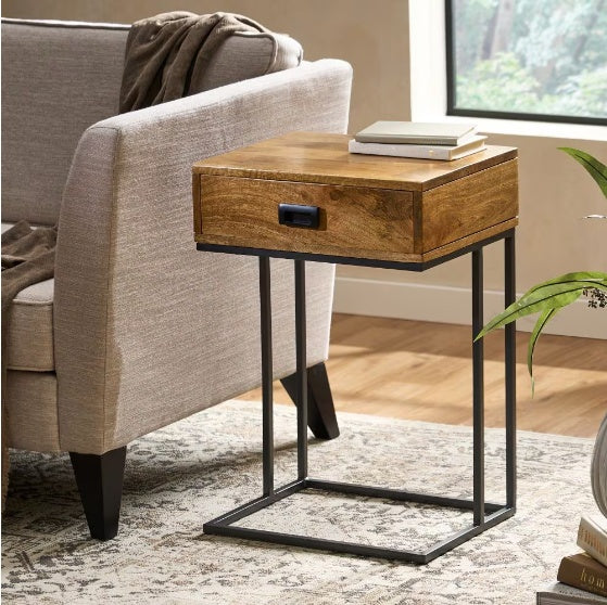 Modern C-Shaped Side Table | 2-Layer Structure
