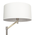 Serene Brushed Nickel Floor Lamp With Rotary Metal Base White Linen Sh