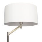 Serene Brushed Nickel Floor Lamp With Rotary Metal Base White Linen Sh