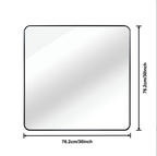 30 In X 30 In Black Metal Framed Square Bathrrom Mirror For Wall.