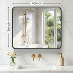 Wall Mirror With Rectangular Metal Frame