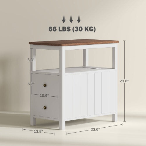Modern USB End Table | Narrow Design