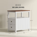 Modern USB End Table | Narrow Design