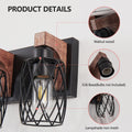 18 Industrial Vintage 3-Light Wall Sconce - Black Cage Wall Lighting F