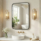 Wall Mirror With Rectangular Metal Frame