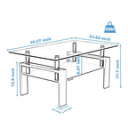 Rectangular Glass Coffee Table | 2-Layer Structure