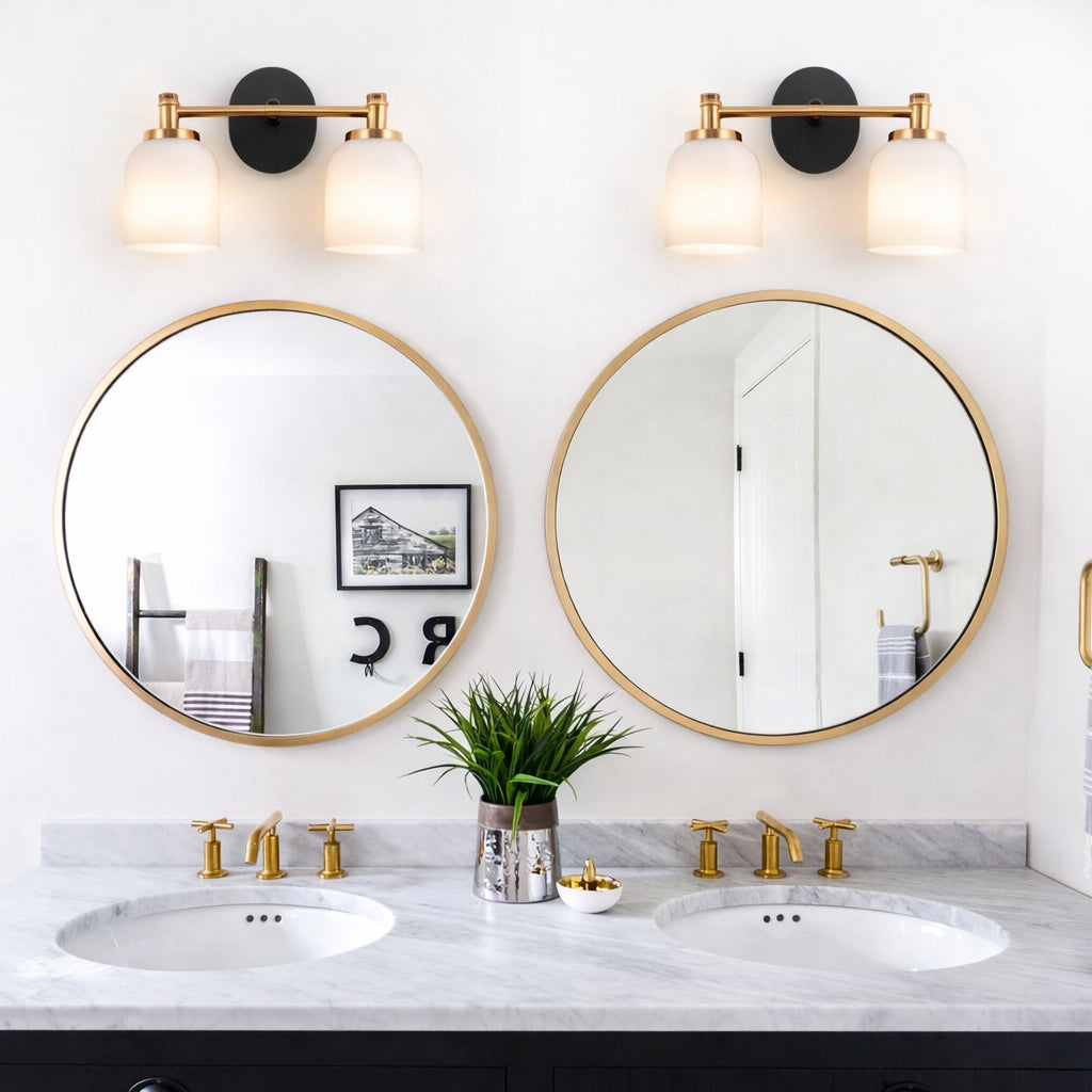 Vortex Traditional Style Two Lights Vanity Over Bathroom Mirror Wall S