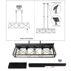 32in Black Gold Industrial 5-Light Pendant Chandelier