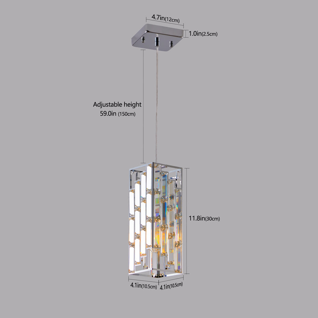 4inch Modern Crystal Pendant Light 3 Pack