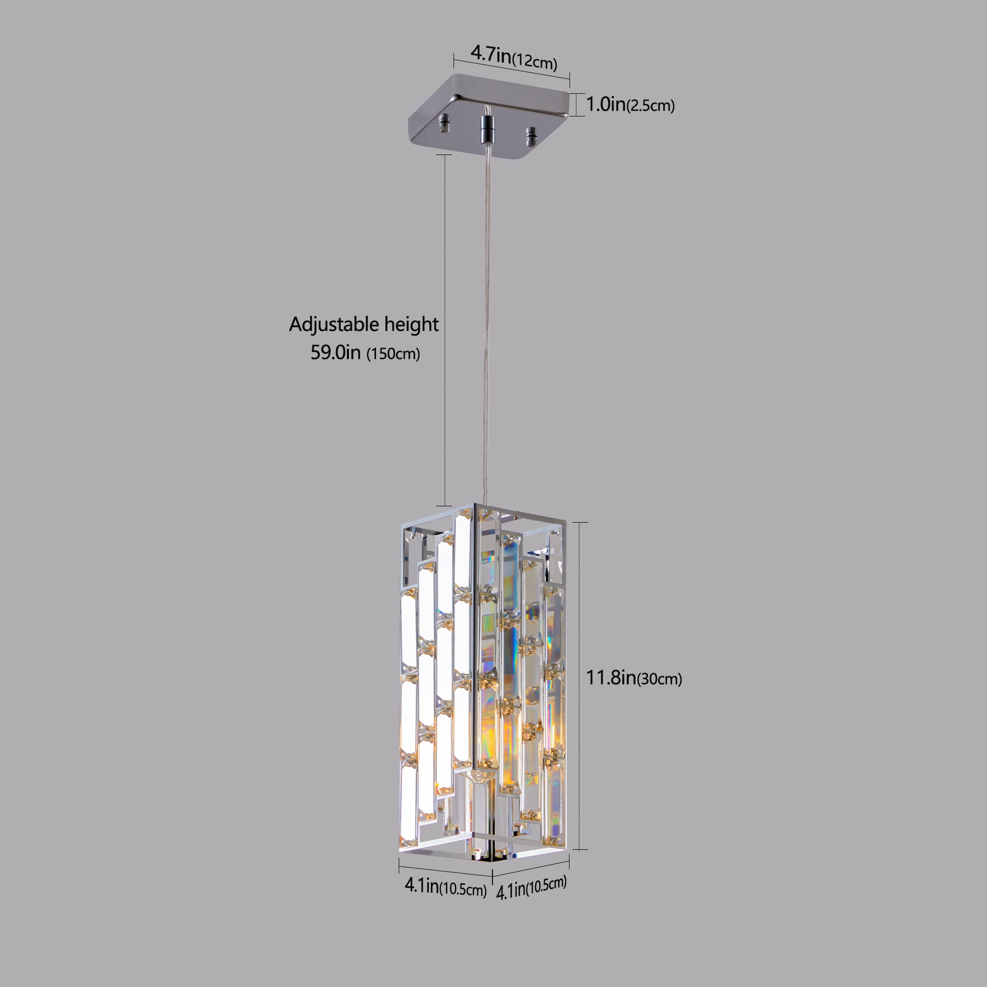 4inch Modern Crystal Pendant Light 3 Pack