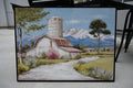 Framed Rustic Farmhouse Canvas Wall Art Beautiful Field Painting Wildf