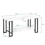 Modern Marble Coffee Table | 2-Tier Rectangular