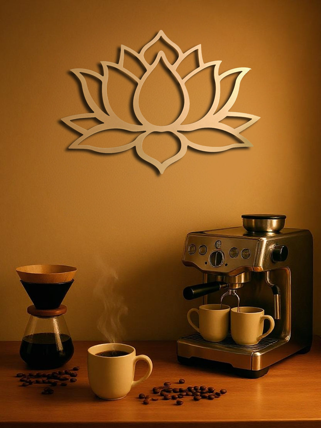 Large Modern Lotus Metal Wall Art - Gorgeous Living Room Decor To Char