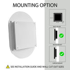 20x34 Inch Oval Recessed Metal Frame Bathroom Wall Cabinet With Mirror