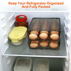 Egg Container Holder For Refrigerator Double Layer Egg Storage Box Wit