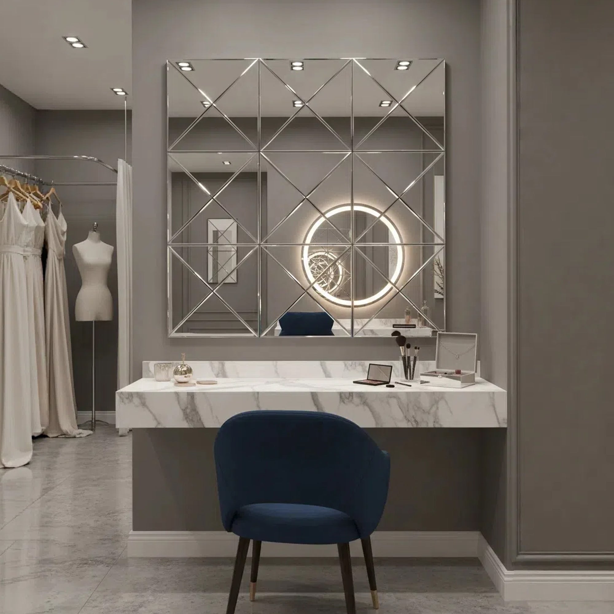 3d Mirror Wall Decor Beveled Glass Wall Mirror Interior Home Decor Lar