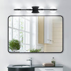 30in Black Minimalist LED Bathroom Vanity Light With Crystal Sand Acry