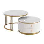 Gold White Nesting Tables | Round Design
