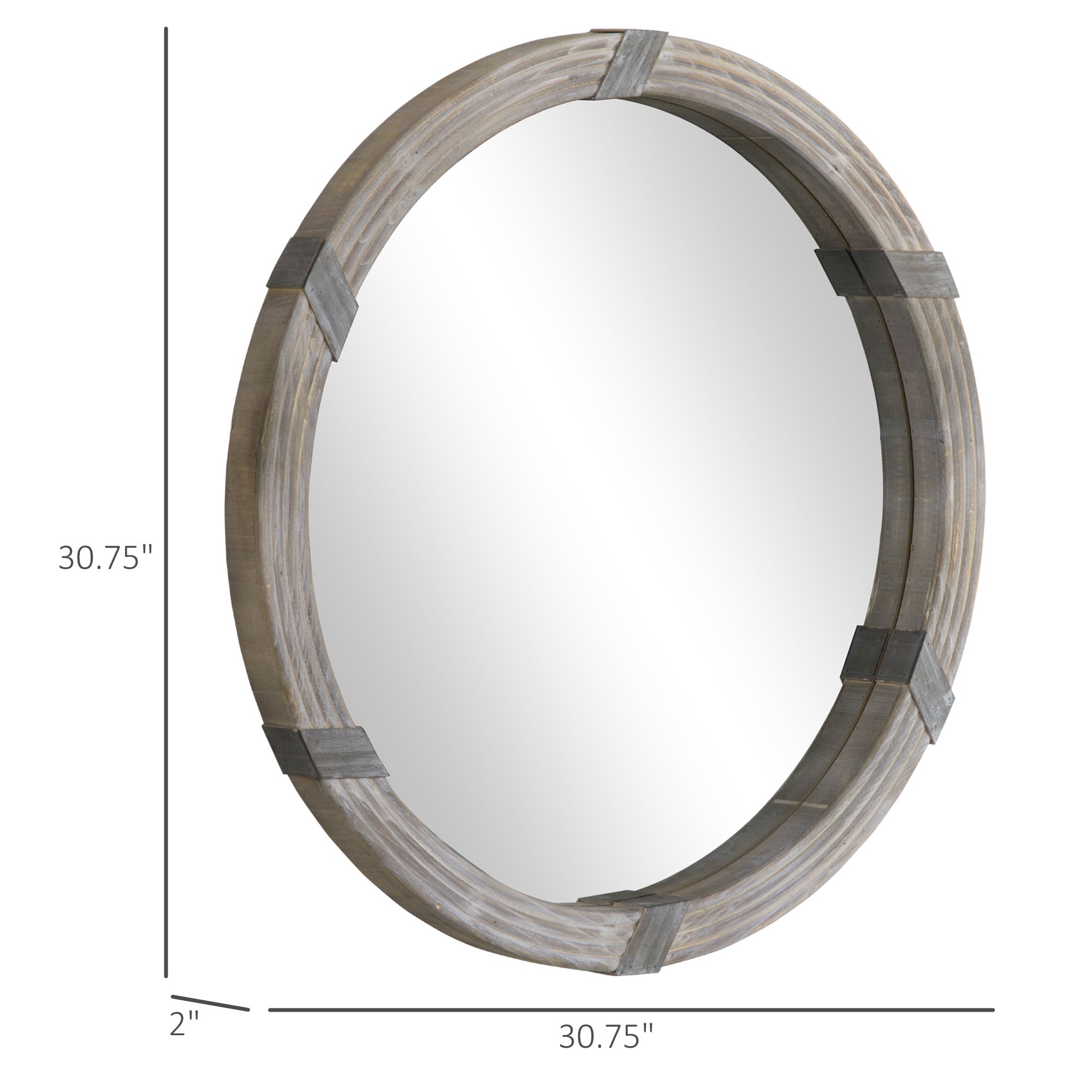 30.75" Wood Wall Mirror