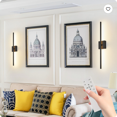 Linear LED Wall Sconce, Matte Black Bar Light, 28 Inch, Set of 2