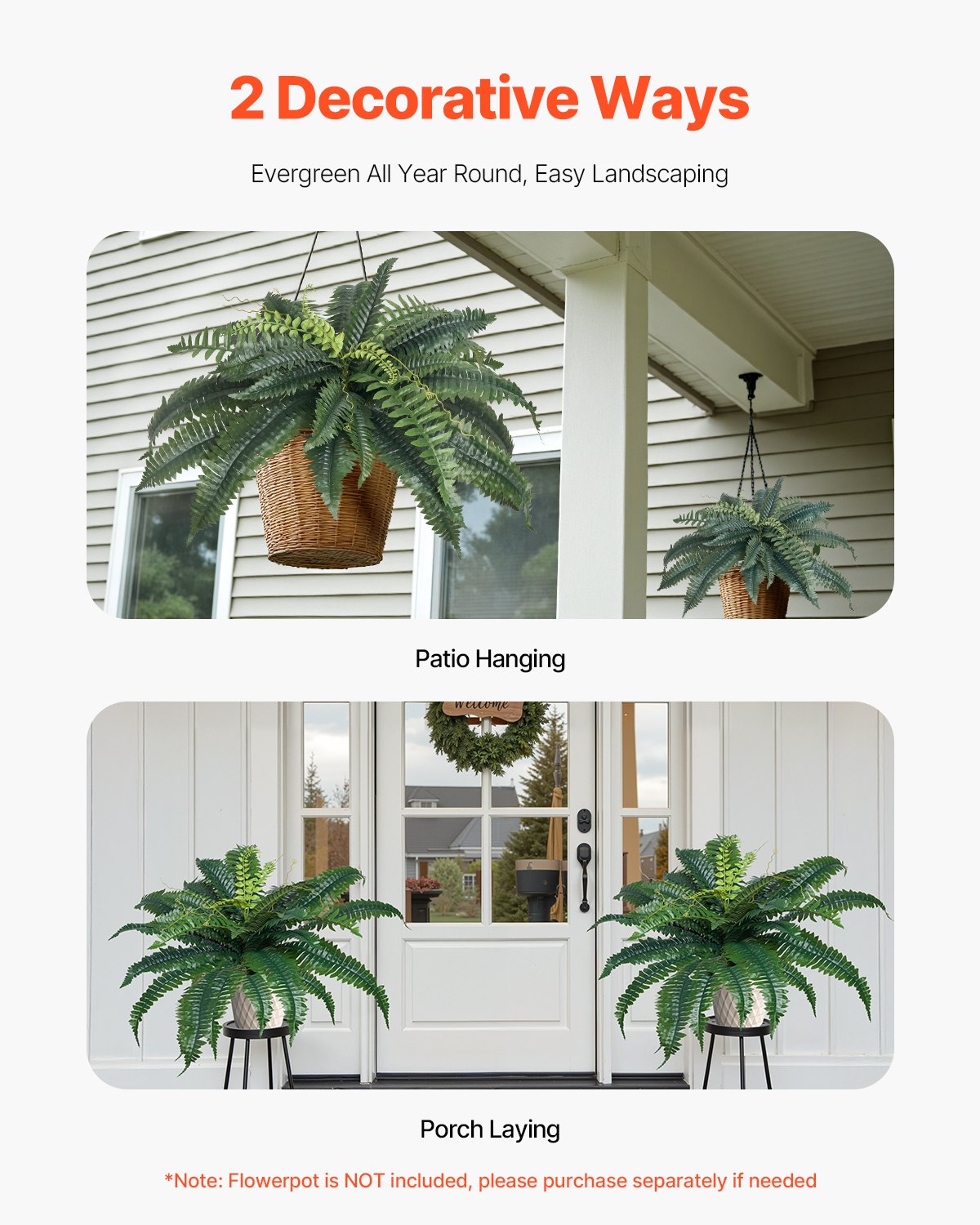 Artificial Ferns 2 Pcs