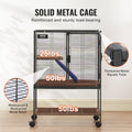 34' Metal Small Animal Cage 2-Tier Rolling Ferret Cage With Tray A Ram