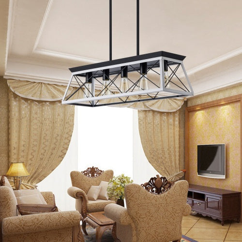 Elegant Farmhouse Dining Chandelier | 5-Lamp Set