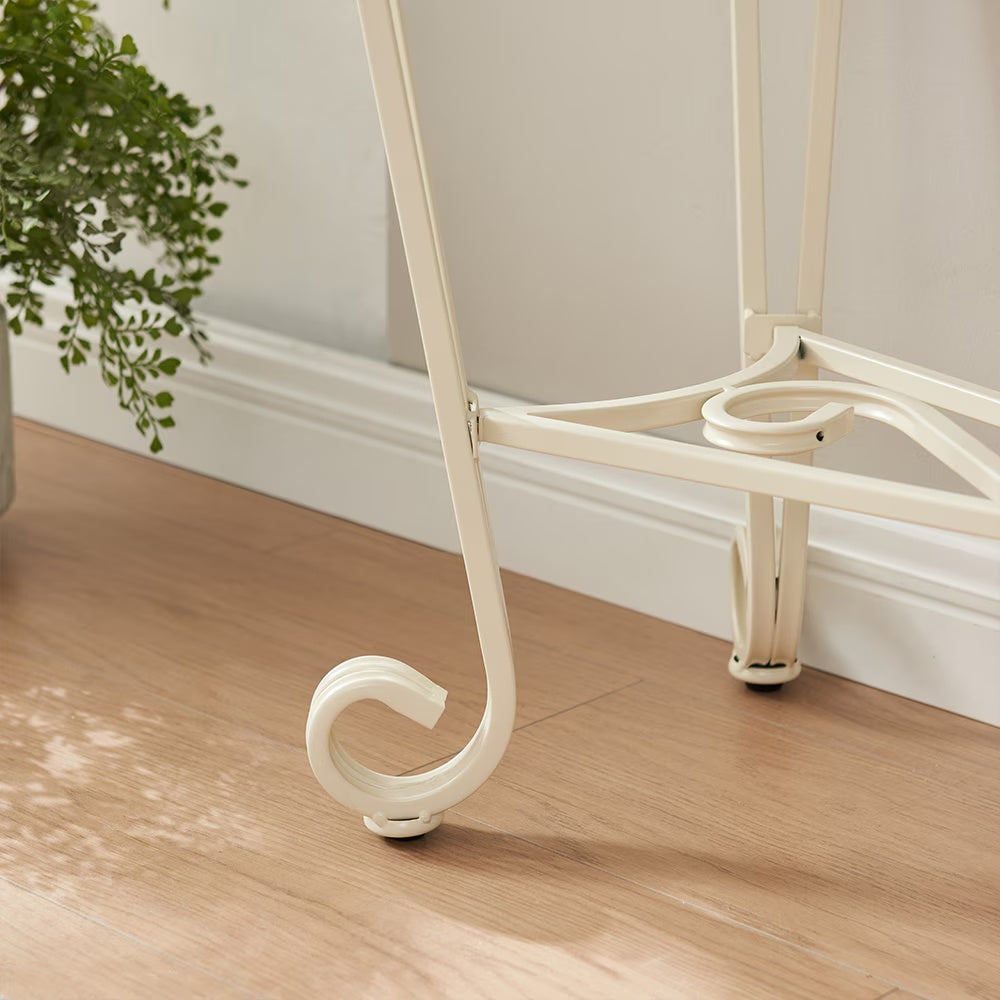 Tempered Glass Console Table White | Two-Tier Design