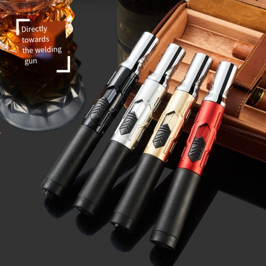 Black Torch-shaped Refillable Propane Torch Lighter
