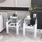 Tempered Glass Coffee Table Set | Square Design