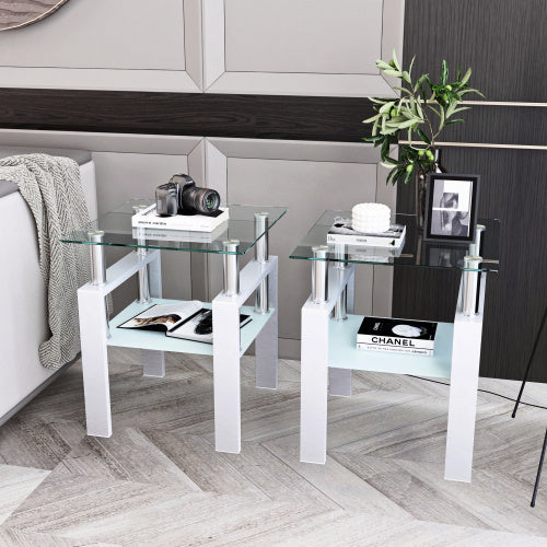 Tempered Glass Coffee Table Set | Square Design