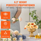 10PCS 16cm/6.3” Wedding Flower Vase Metal Gold Floral Stand For Table