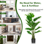 5 Feet Artificial Tree Faux Monstera Deliciosa Plant For Home Indoor A